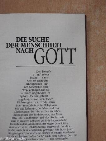 Die Suche Der Menschheit Nach Gott