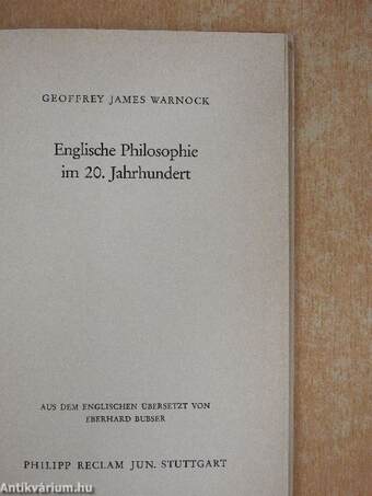 Englische Philosophie im 20. Jahrhundert