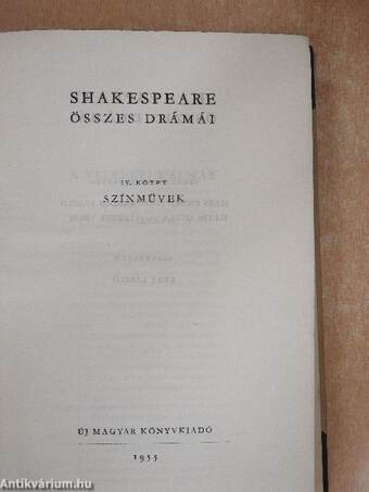 Shakespeare összes drámái IV.