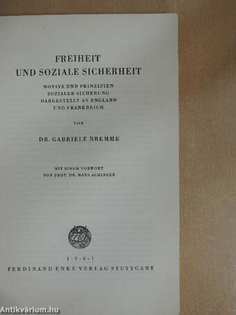 Freiheit und Soziale Sicherheit