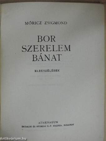 Bor, szerelem, bánat