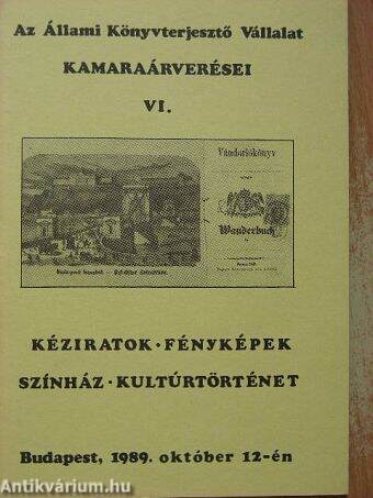 Az Állami Könyvterjesztő Vállalat kamaraárverései VI.