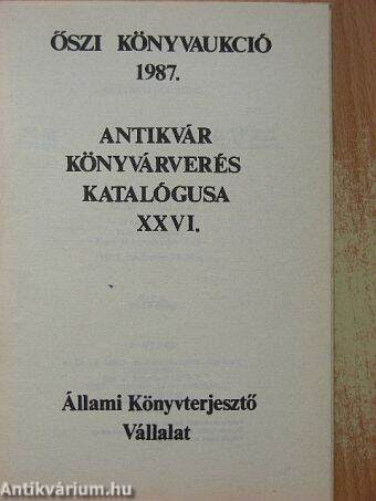 Az Állami Könyvterjesztő Vállalat antikvár könyvaukciója Budapesten 1987 novemberében