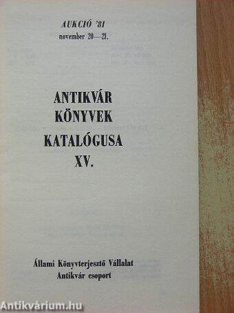 Az Állami Könyvterjesztő Vállalat antikvár könyvaukciója Budapesten 1981 novemberében