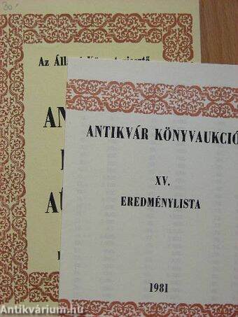 Az Állami Könyvterjesztő Vállalat antikvár könyvaukciója Budapesten 1981 novemberében