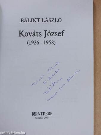 Kováts József (dedikált példány)