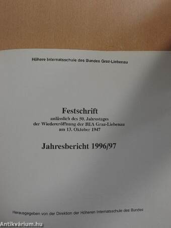 Festschrift - Jahresbericht 1996/97