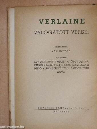 Verlaine/Verlaine válogatott versei