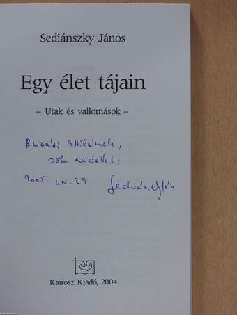 Egy élet tájain (dedikált példány)