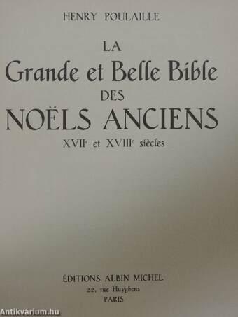 La grande et Belle Bible des Noëls anciens