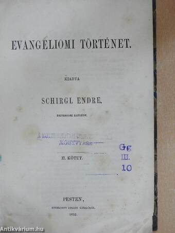 Evangeliomi történet II. (töredék)