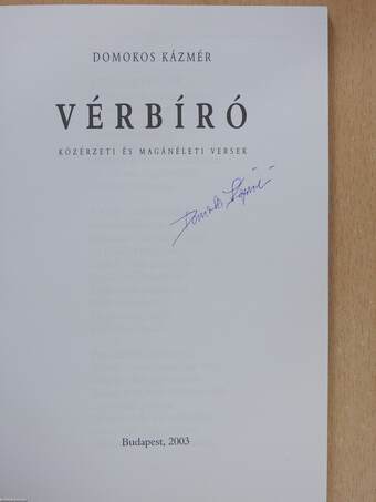 Vérbíró (aláírt példány)