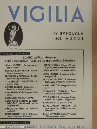 Vigilia 1938. május