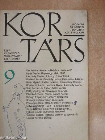 Kortárs 1986. szeptember