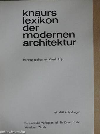 Knaurs Lexikon der Modernen Architektur