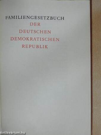 Familiengesetzbuch der Deutschen Demokratischen Republik