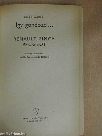 Így gondozd... Renault, Simca, Peugeot