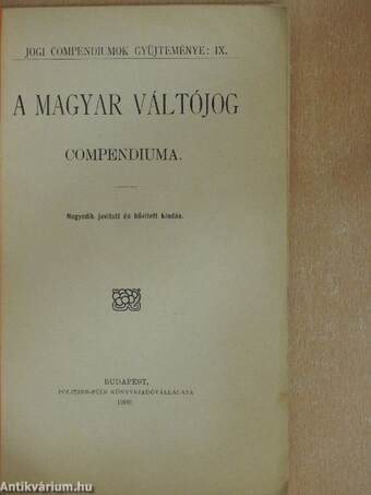 A magyar váltójog compendiuma