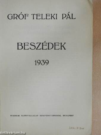 Beszédek 1939