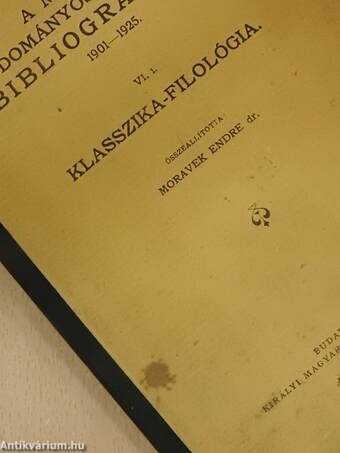 A magyar klasszika-filológiai irodalom bibliográfiája 1901-1925