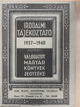 Irodalmi tájékoztató 1937-1940