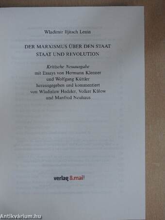 Der Marxismus über den Staat/Staat und Revolution