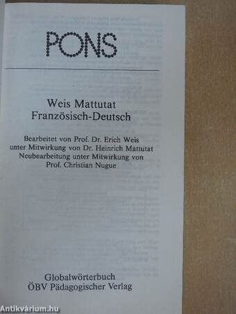 PONS-Weis Mattutat I-II.