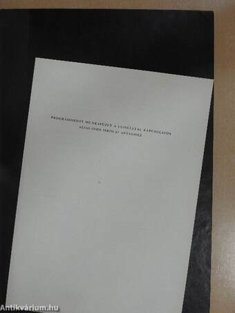 A Szegedi Tanárképző Főiskola Fizika Tanszékén folyó programozási kisérletek anyaga az általános iskolai fizika tanitásában