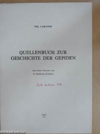 Quellenbuch zur Geschichte der Gepiden