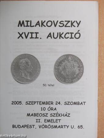 Milakovszky XVII. aukció