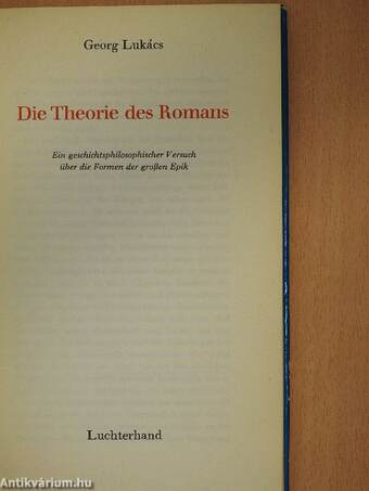 Die Theorie des Romans