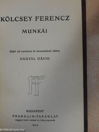 Kölcsey Ferencz munkái