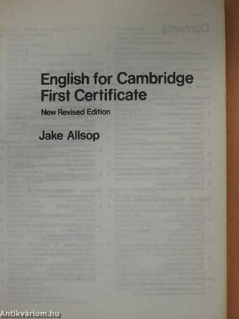 English for Cambridge First Certificate