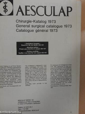 Aesculap Hauptkatalog/General catalogue/Catalogue general