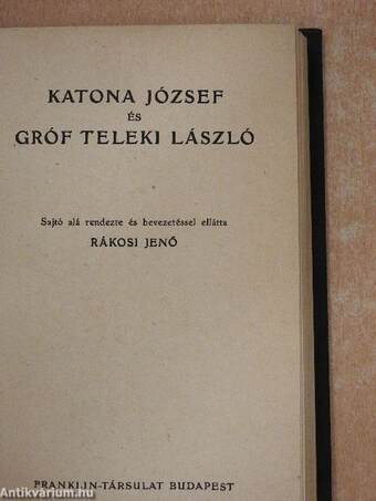 Katona József és gróf Teleki László