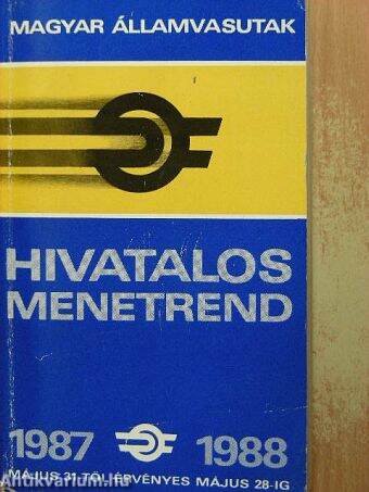 Hivatalos menetrend 1987-1988