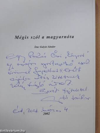 Mégis szól a magyarnóta (dedikált példány)