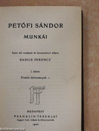 Petőfi Sándor munkái I-IV.