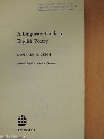 A Linguistic Guide to English Poetry