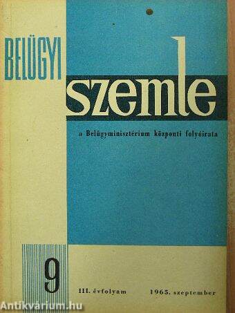 Belügyi Szemle 1965. szeptember