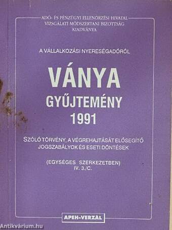 Ványa Gyűjtemény 1991