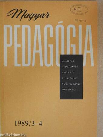 Magyar Pedagógia 1989/3-4.