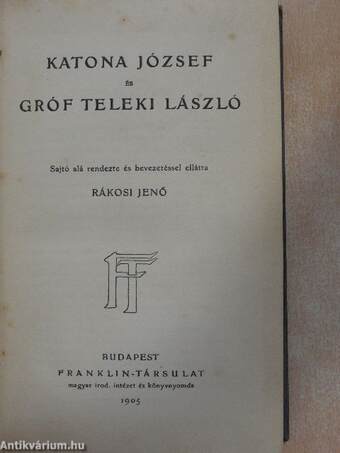 Katona József és Gróf Teleki László