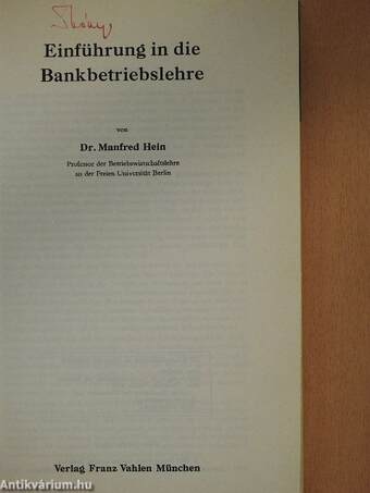 Einführung in die Bankbetriebslehre