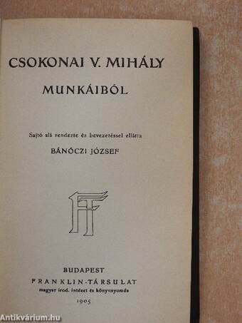 Csokonai V. Mihály munkáiból