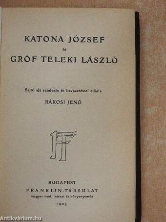 Katona József és Gróf Teleki László