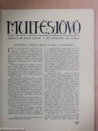 Mult és Jövő 1930. junius