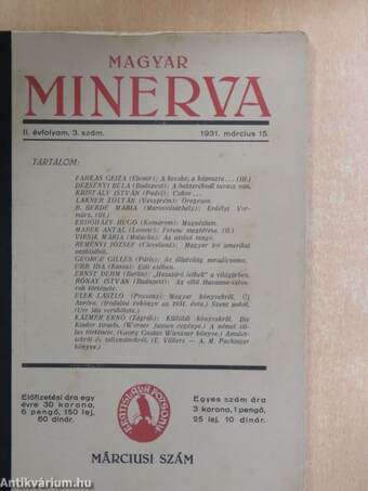 Magyar Minerva 1931. március 15.