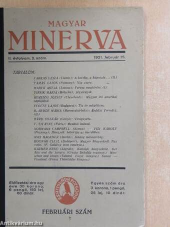 Magyar Minerva 1931. február 15.
