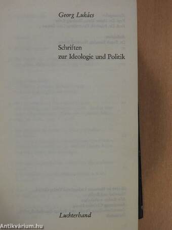 Schriften zur Ideologie und Politik